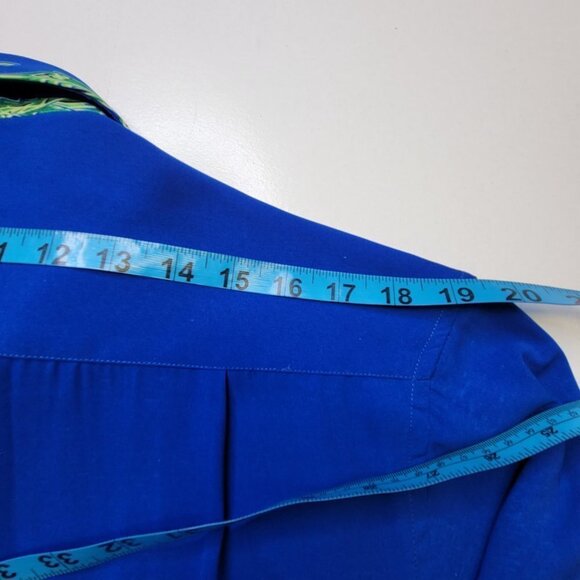 Men's Blue Batik Long Sleeve Shirt - Picture 9 of 14